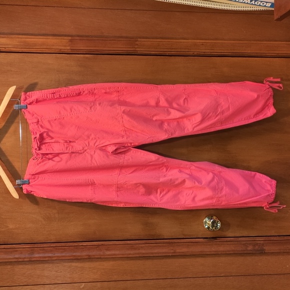 Sundance Rippling Tides Cotton High Rise Utility Pants in Coral Size XL - Picture 3 of 10